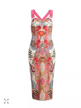 Ted Baker Pink Multicolor Strappy Midi Dress